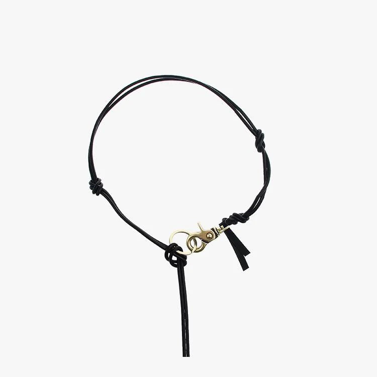 Keychain Stitching Pu Leather Necklace
