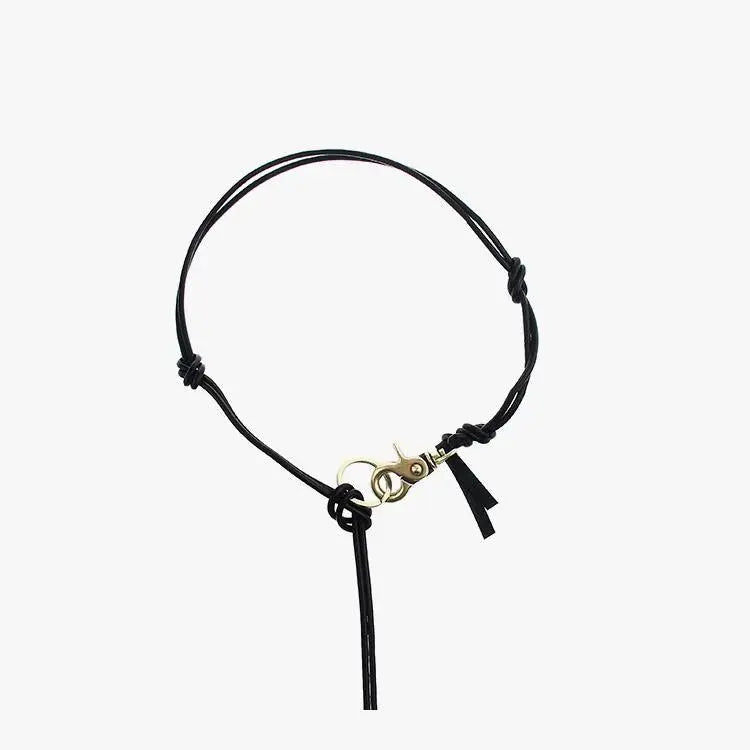 Keychain Stitching Pu Leather Necklace ArtsKoreanMan