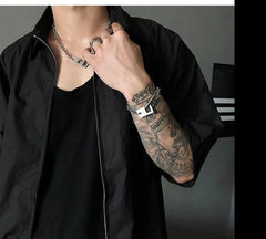 Lettering Cuban Chain Bracelet ArtsKoreanMan