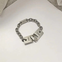 Lettering Cuban Chain Bracelet ArtsKoreanMan