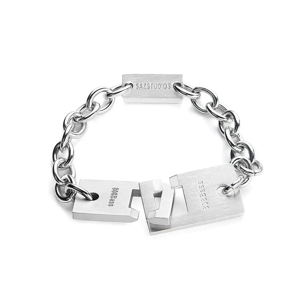 Lettering Cuban Chain Bracelet ArtsKoreanMan