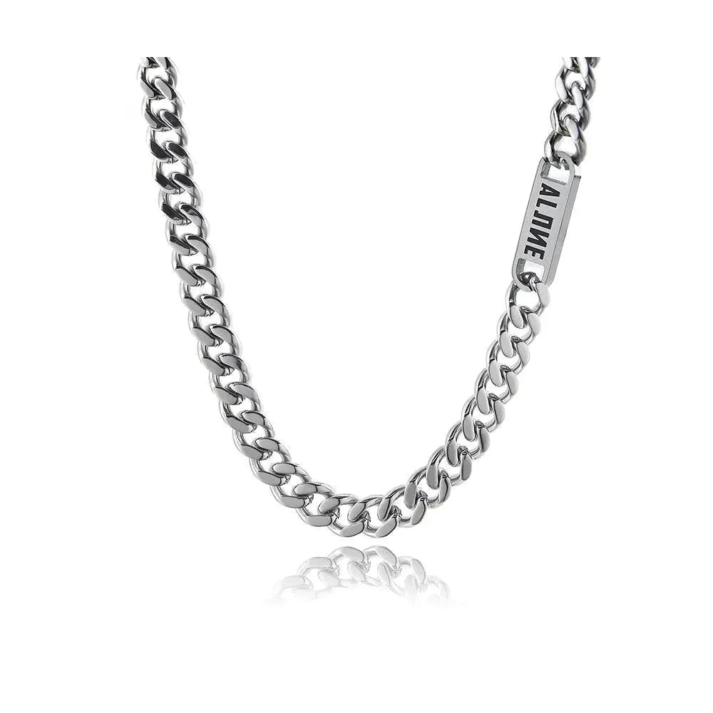 Lettering Cuban Chain Necklace ArtsKoreanMan