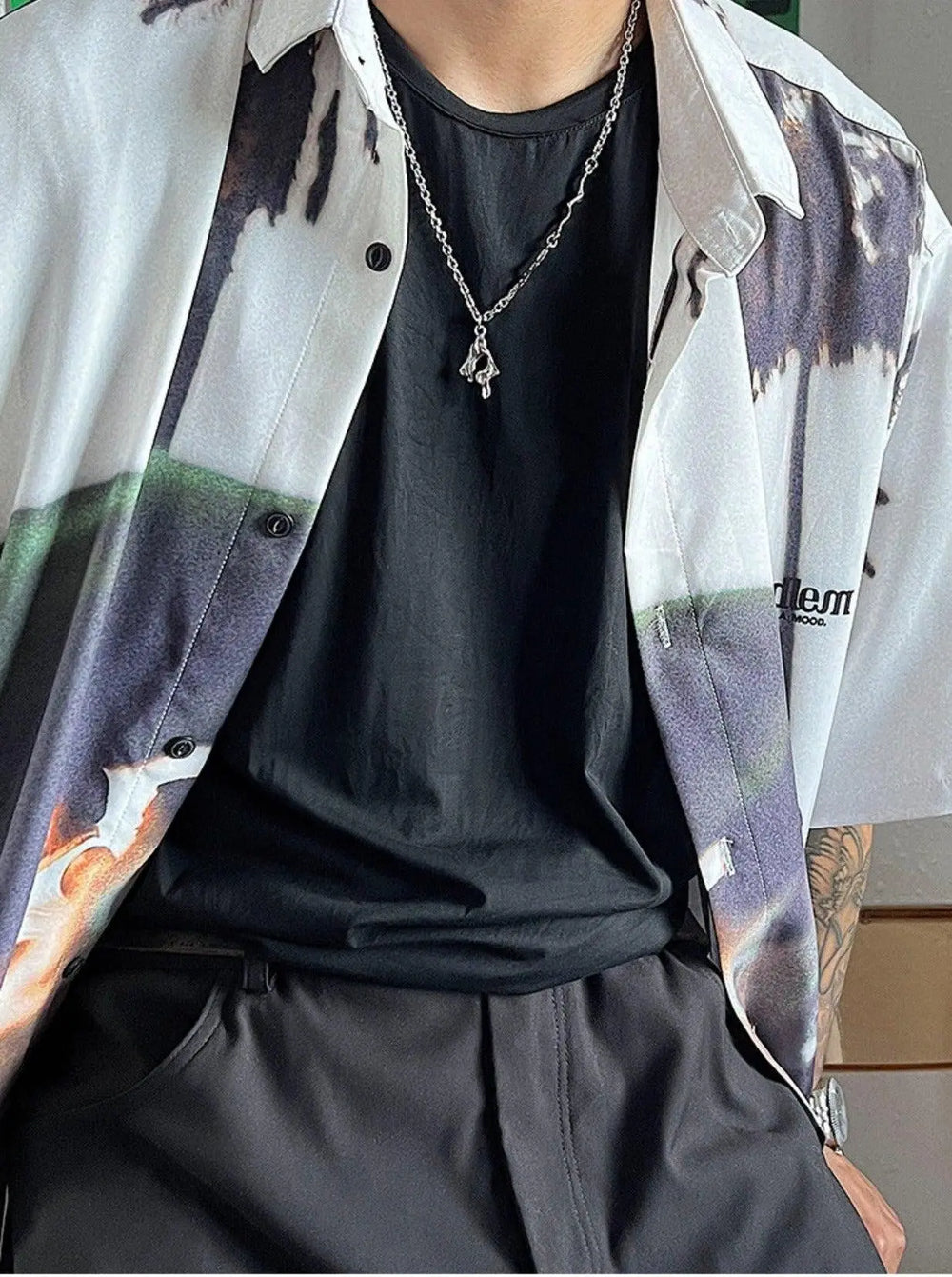 Liquid Shape Pendant Necklace ArtsKoreanMan