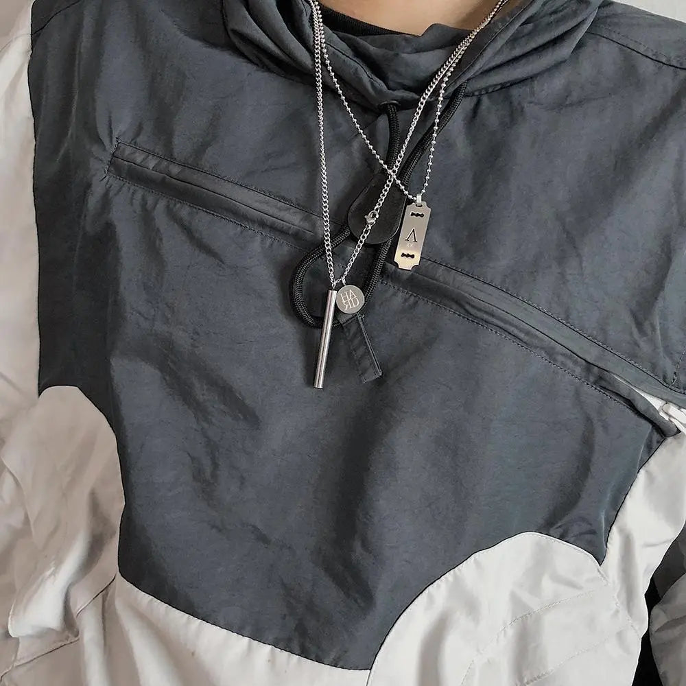 Metal Cylinder Pendant Necklace ArtsKoreanMan