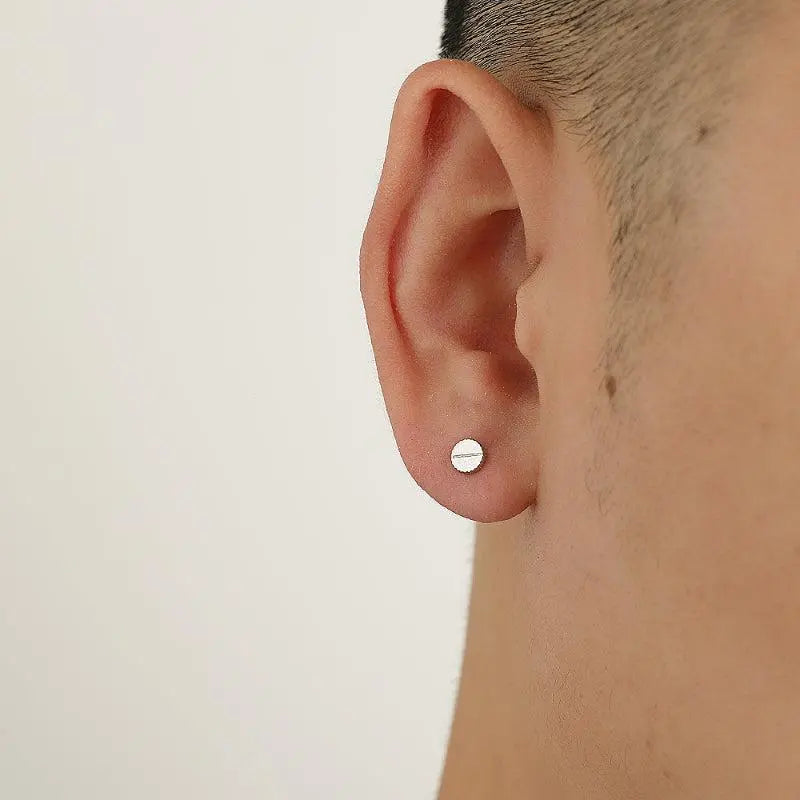 Metal Pill Stud Earrings ArtsKoreanMan