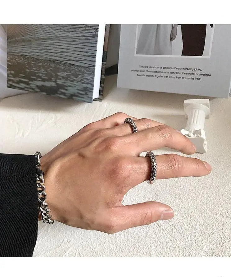 Meteorite Texture Retro Ring ArtsKoreanMan