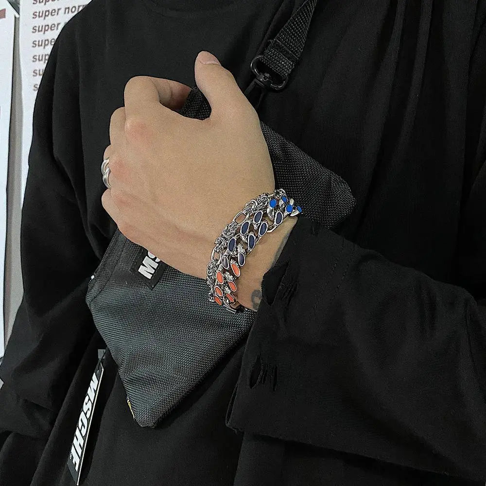 Multicolor Cuban Chain Bracelet ArtsKoreanMan