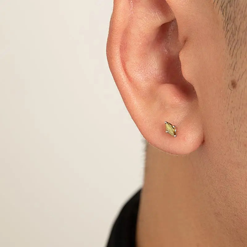 Olive Green Stud Earrings ArtsKoreanMan