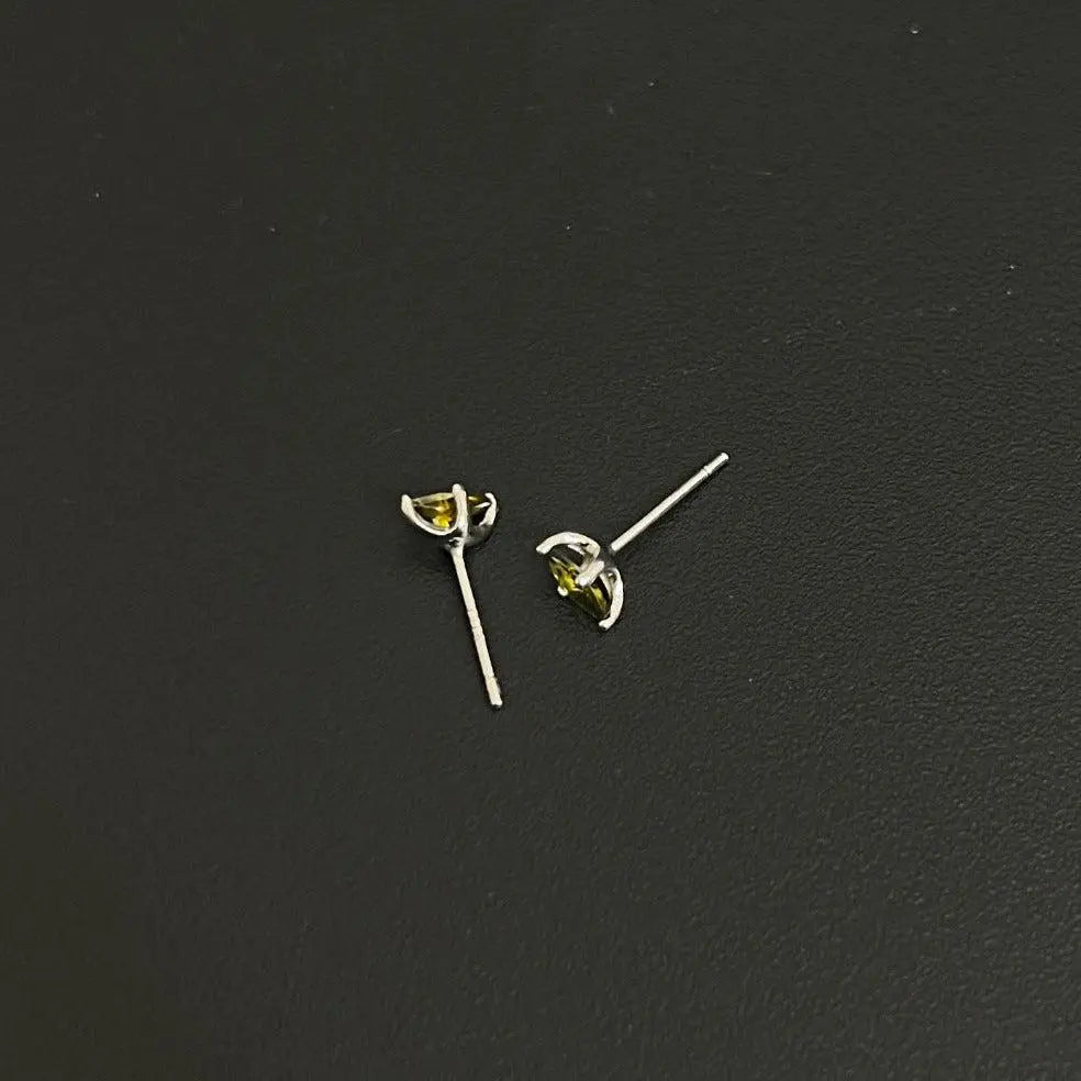Olive Green Stud Earrings ArtsKoreanMan