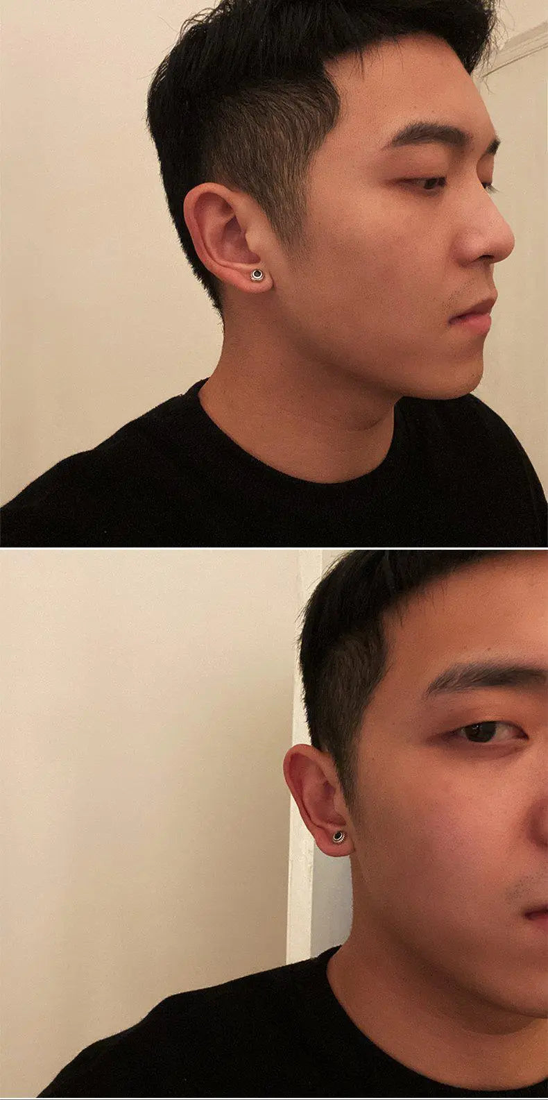 Oval Black Enamel Earrings ArtsKoreanMan