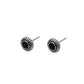 Oval Black Enamel Earrings