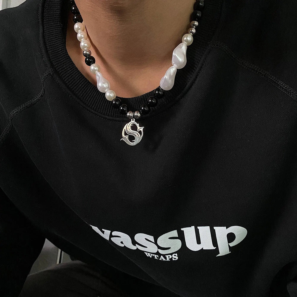 Pearl Stitching Necklace ArtsKoreanMan