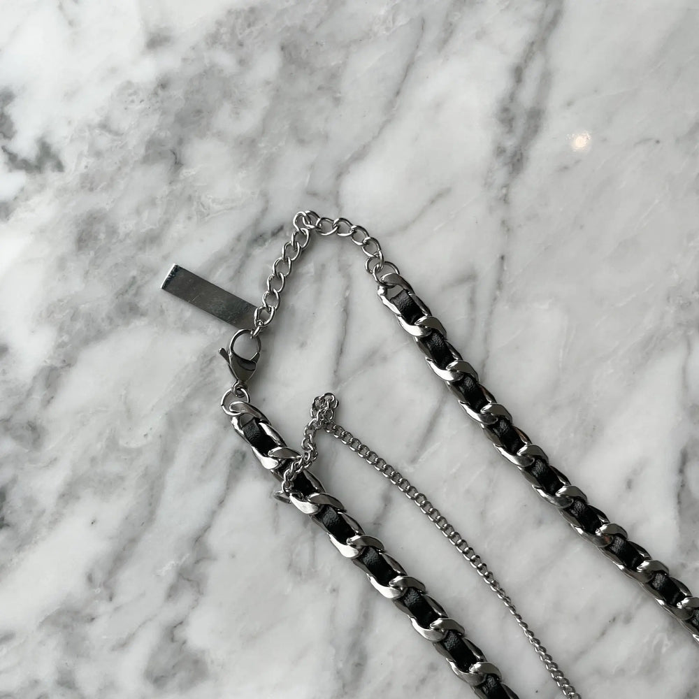 Pendant Gem Combination Leather Necklace ArtsKoreanMan