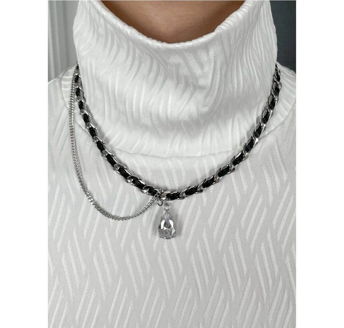 Pendant Gem Combination Leather Necklace ArtsKoreanMan