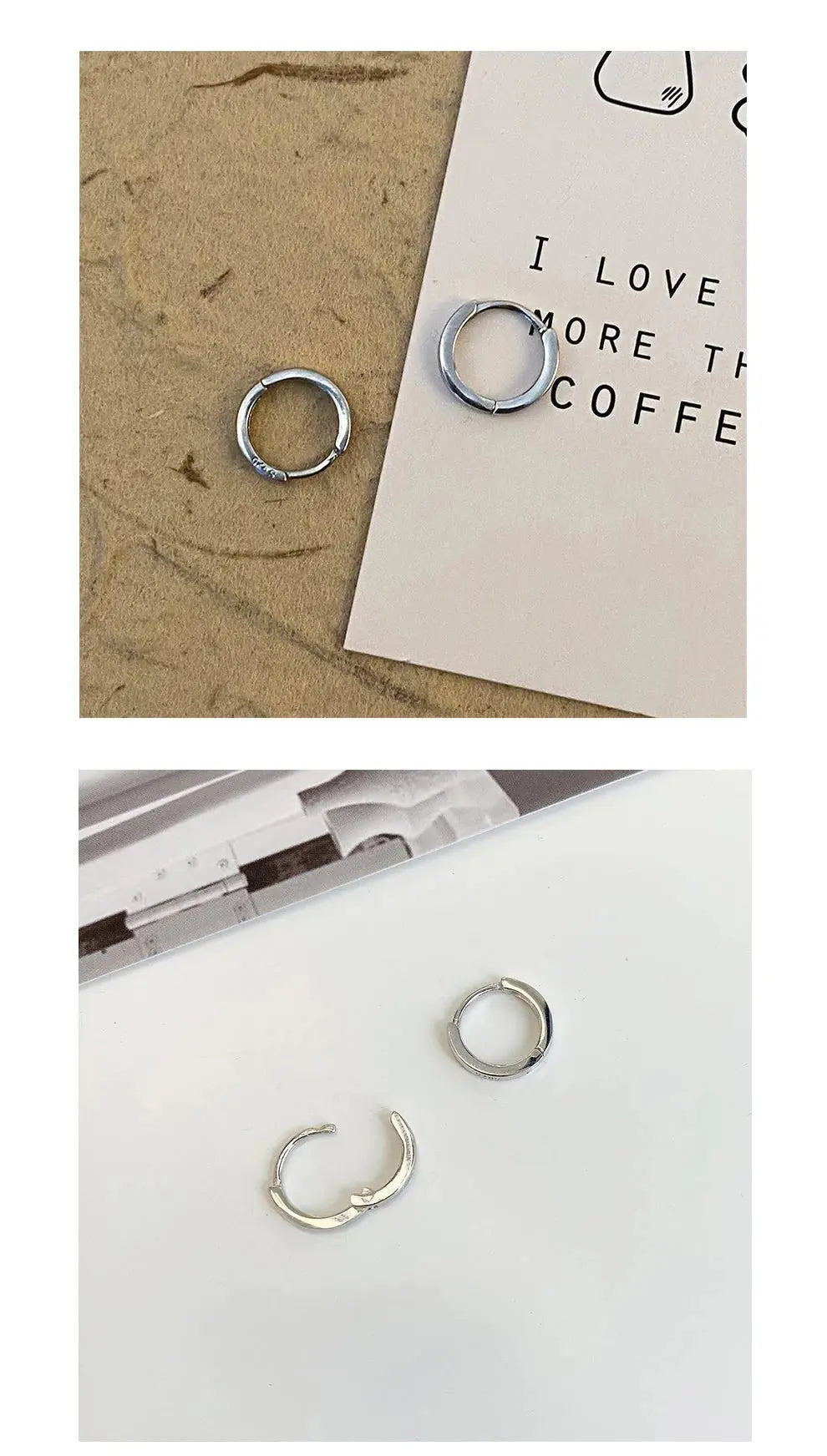 Plain Silver Narrow Earrings ArtsKoreanMan