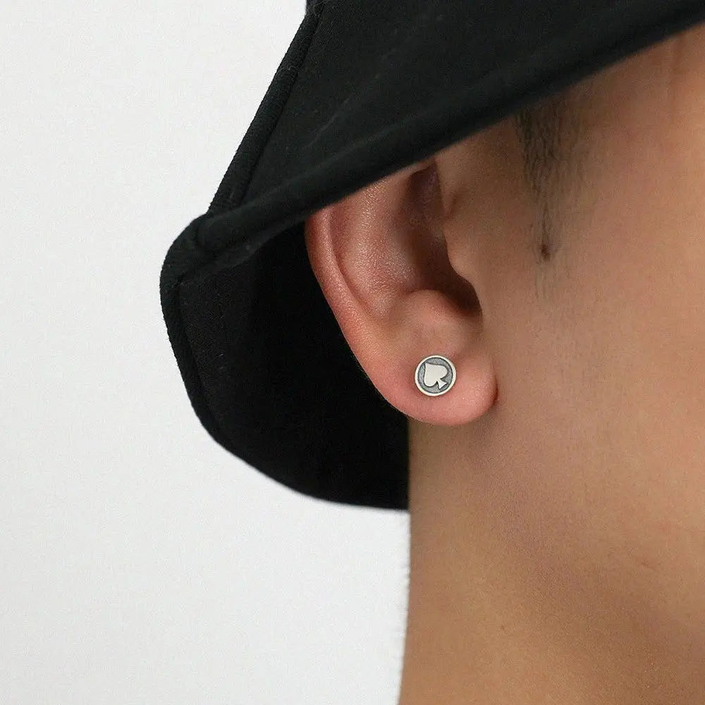 Poker Heart Shape Earrings ArtsKoreanMan