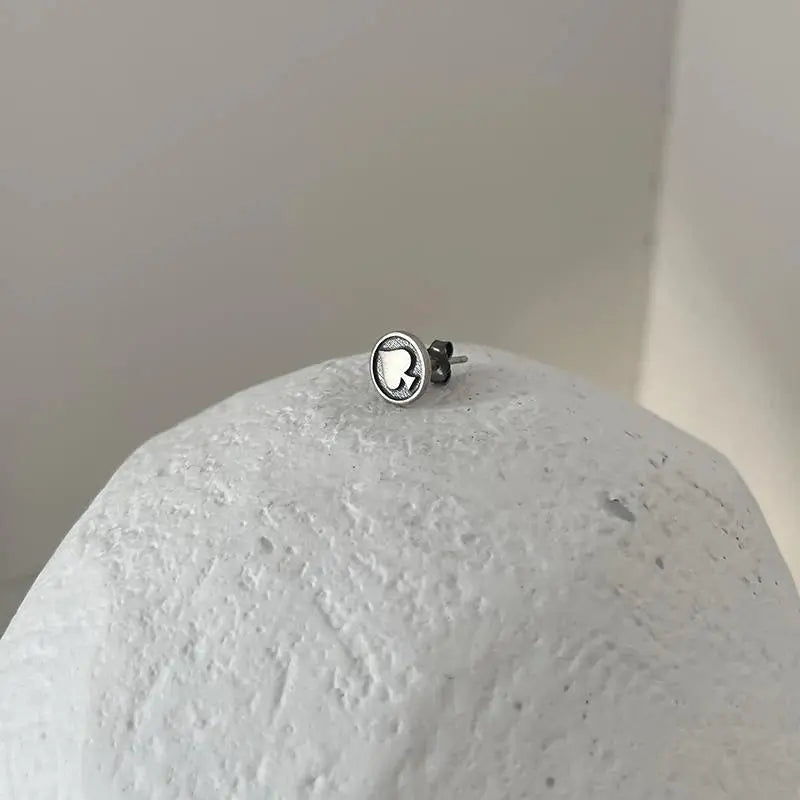 Poker Heart Shape Earrings ArtsKoreanMan