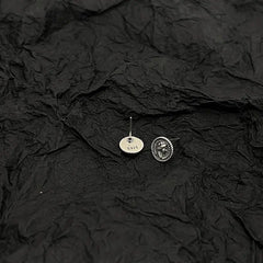 Portrait Coin Stud Earrings ArtsKoreanMan