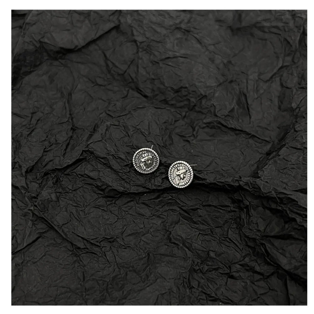 Portrait Coin Stud Earrings ArtsKoreanMan