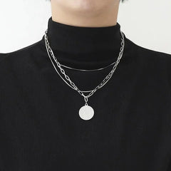 Portrait Multi-Layer Chain Necklace ArtsKoreanMan