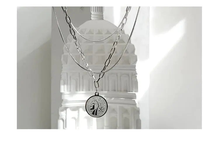 Portrait Multi-Layer Chain Necklace ArtsKoreanMan