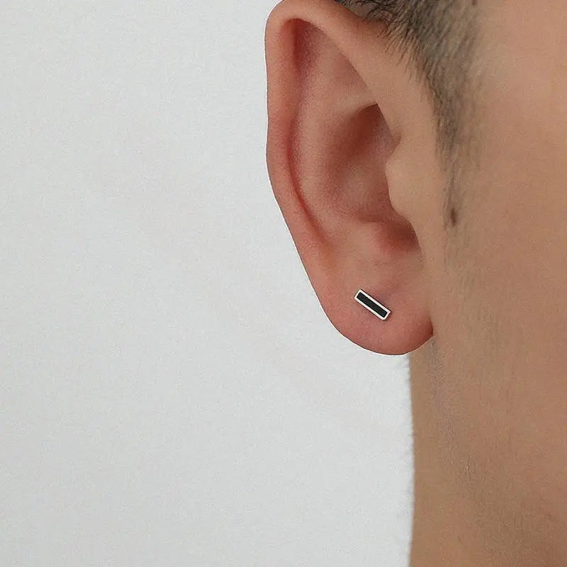 Rectangle Ear Studs ArtsKoreanMan