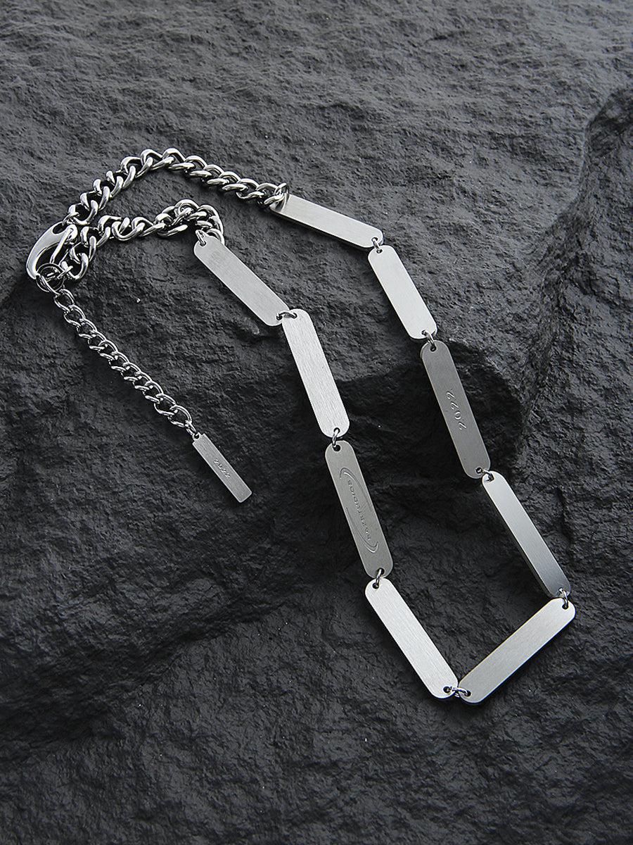 Rectangular Metal Bar Necklace