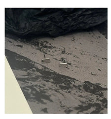 Rectangular Metal Stud Earrings ArtsKoreanMan