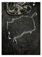 Rectangular Pendant Zircon Necklace ArtsKoreanMan