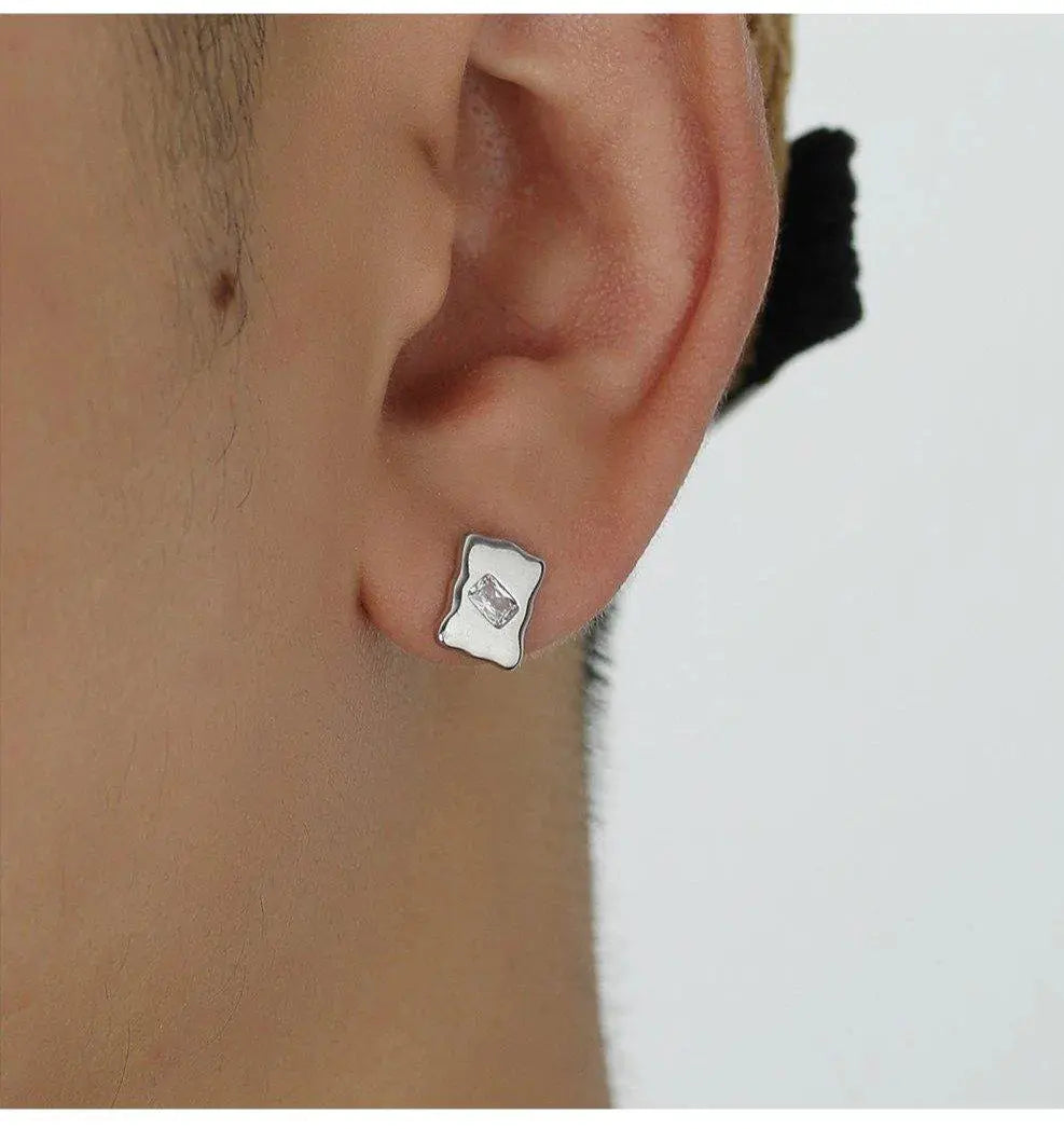 Rectangular Stud Earrings ArtsKoreanMan