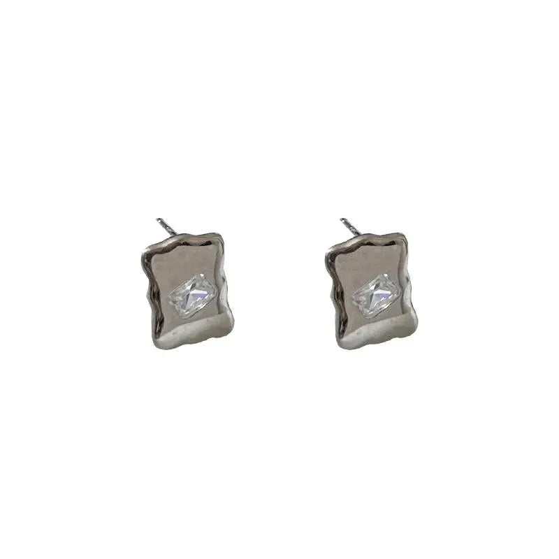 Rectangular Stud Earrings ArtsKoreanMan