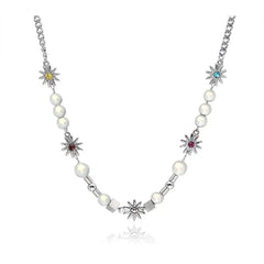 Reflective Pearl Stitching Necklace ArtsKoreanMan