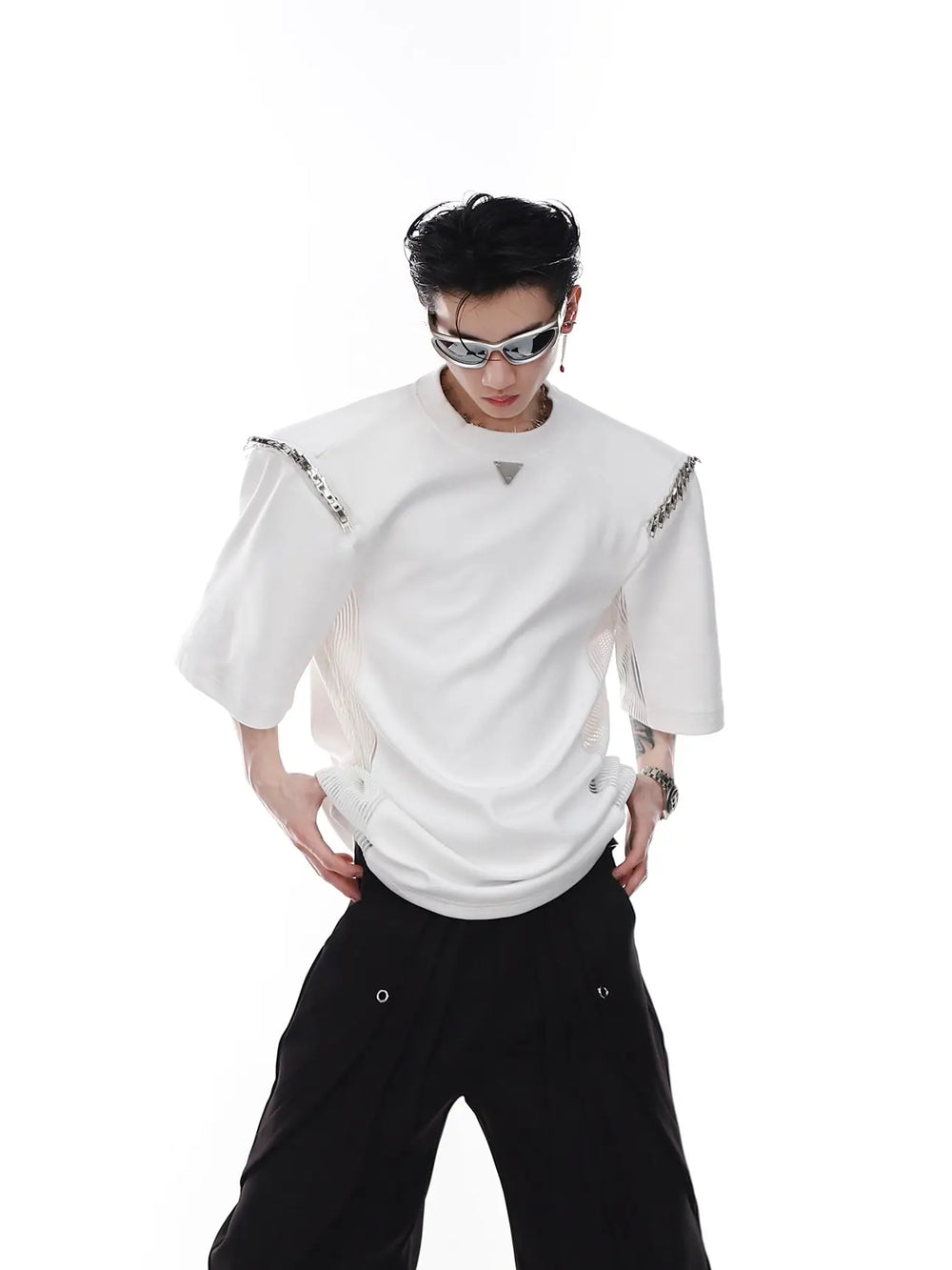 【23s Apr.】Shoulder Pad Multi-zip T-shirt ArtsKoreanMan