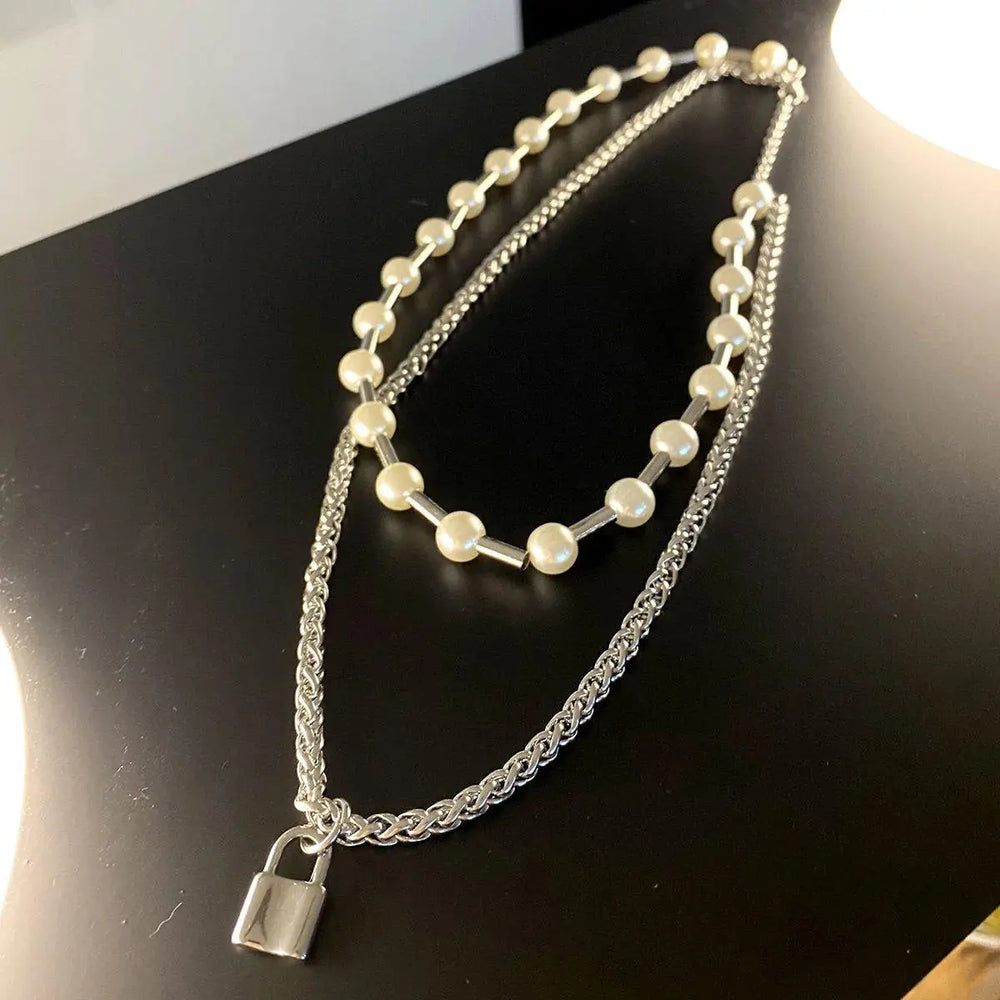 Silver Clavicle Pearl Necklace ArtsKoreanMan