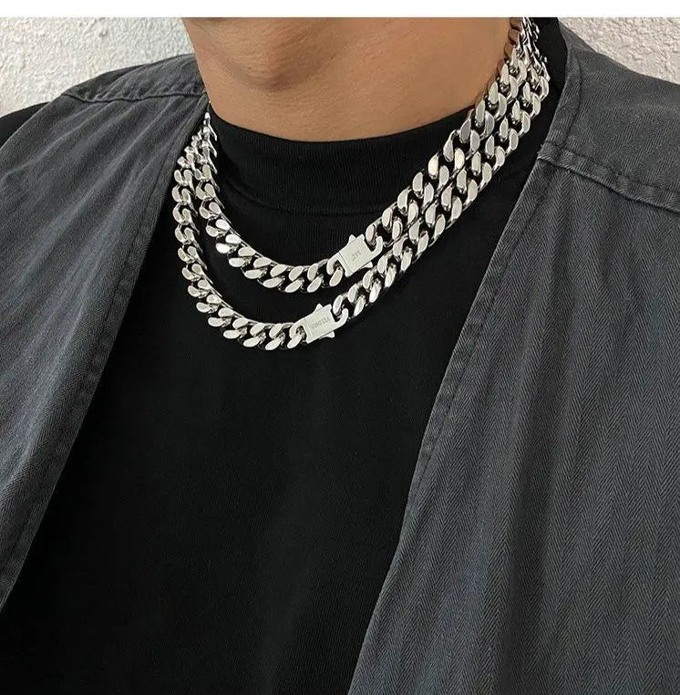 Silver Cuban Chain Necklace ArtsKoreanMan