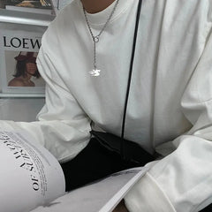 Silver Flame Pendant Necklace ArtsKoreanMan