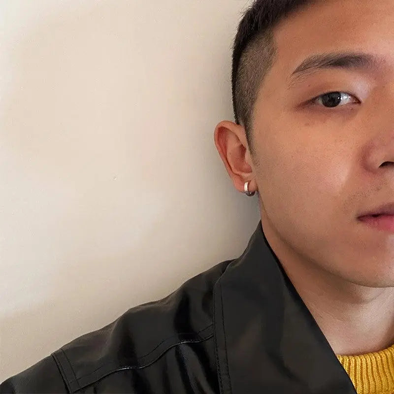 Silver Hoop Earrings ArtsKoreanMan