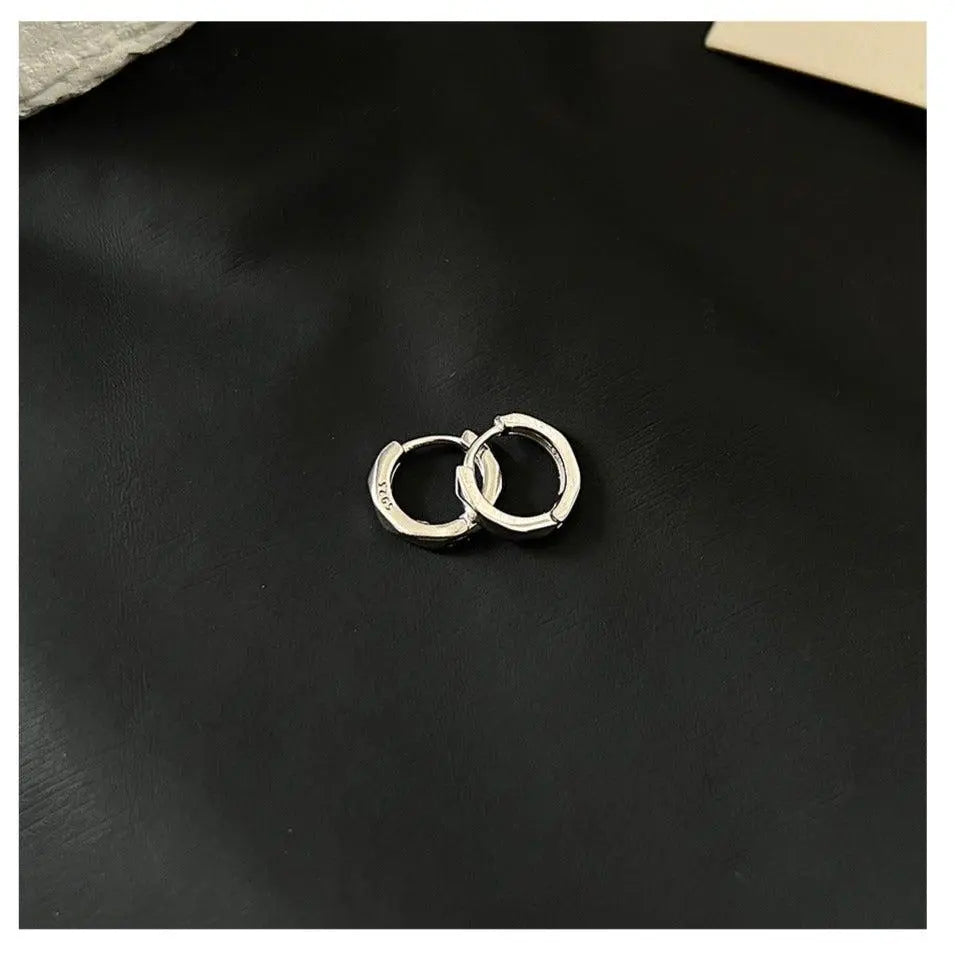 Silver Hoop Earrings ArtsKoreanMan