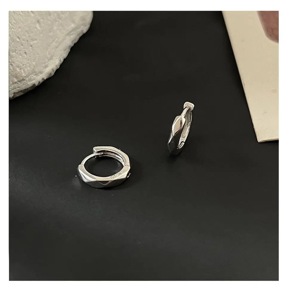 Silver Hoop Earrings ArtsKoreanMan