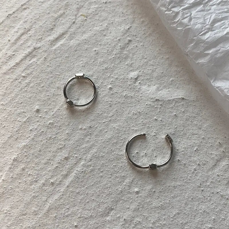 Silver Hoop Earrings ArtsKoreanMan