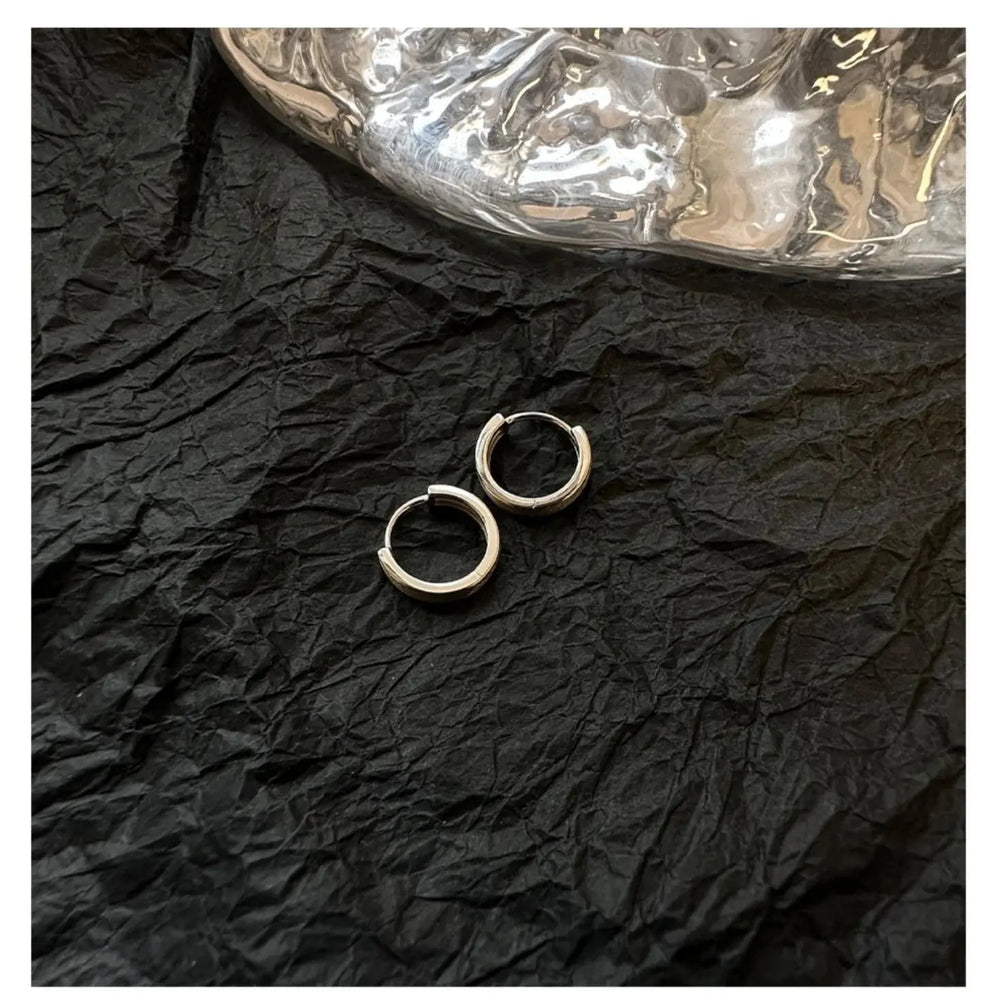 Silver Hoop Earrings ArtsKoreanMan