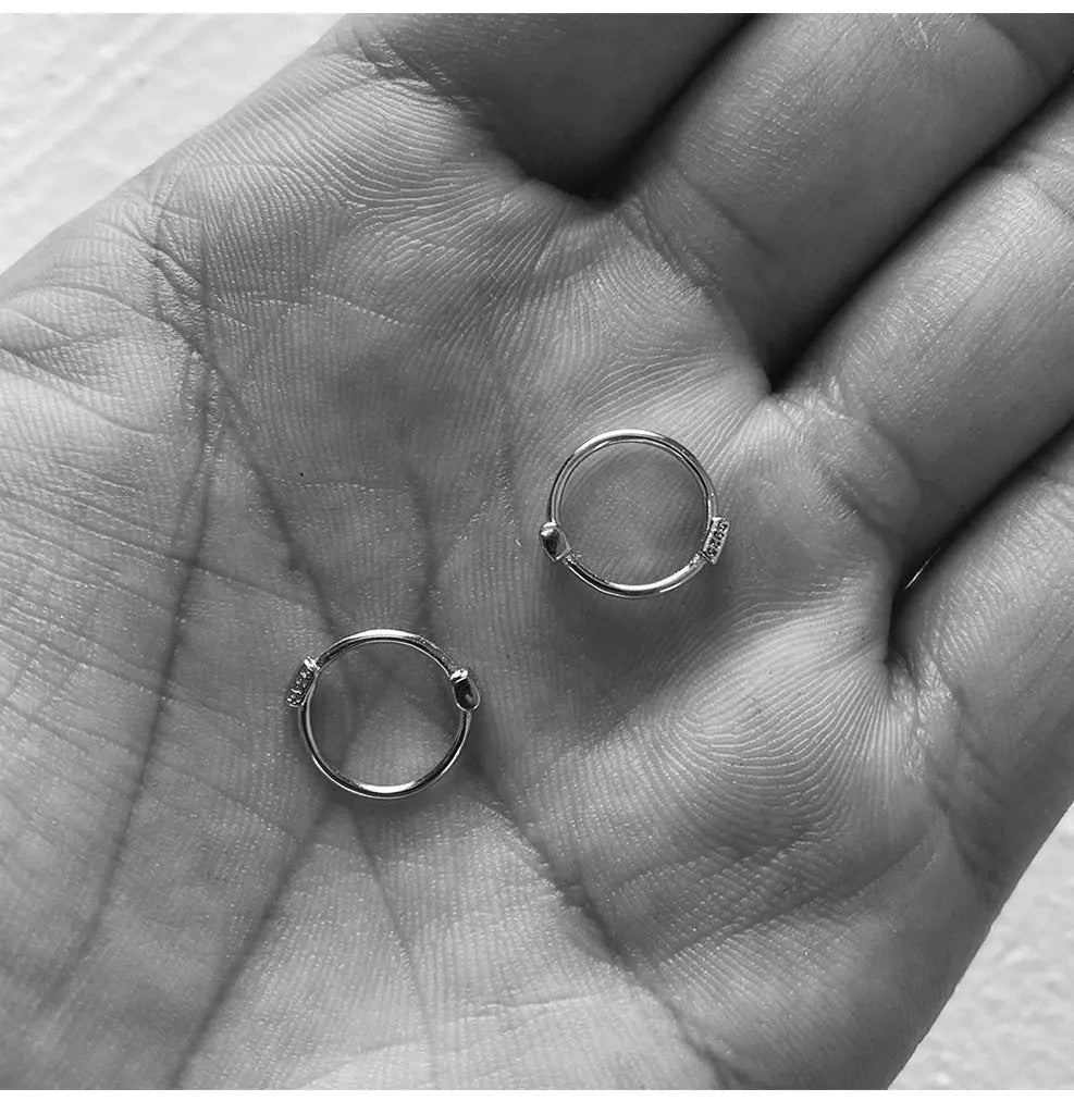 Silver Hoop Earrings ArtsKoreanMan