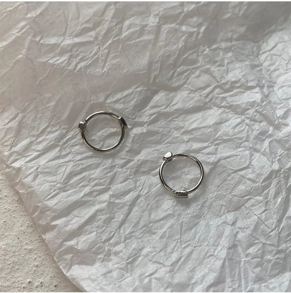 Silver Hoop Earrings ArtsKoreanMan