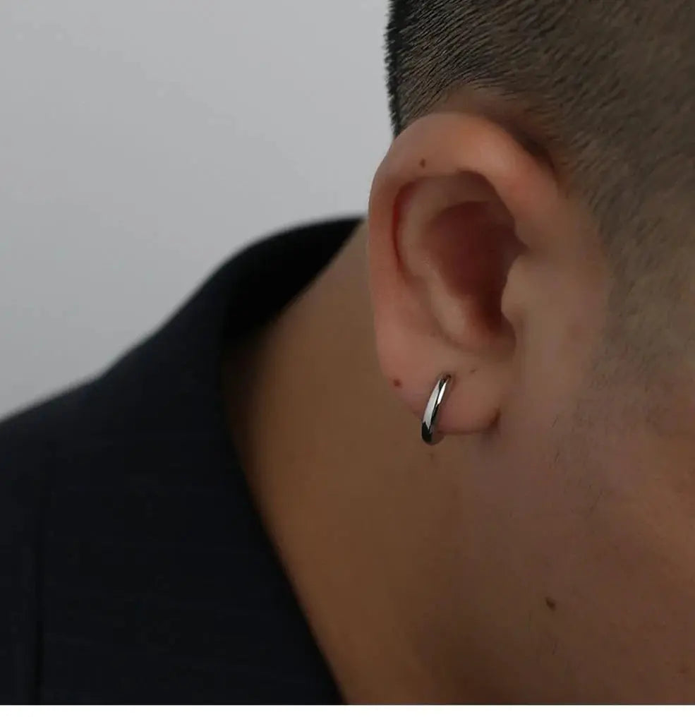 Silver Hoop Earrings ArtsKoreanMan