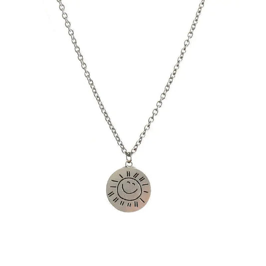Smiley Sun Pendant Necklace ArtsKoreanMan