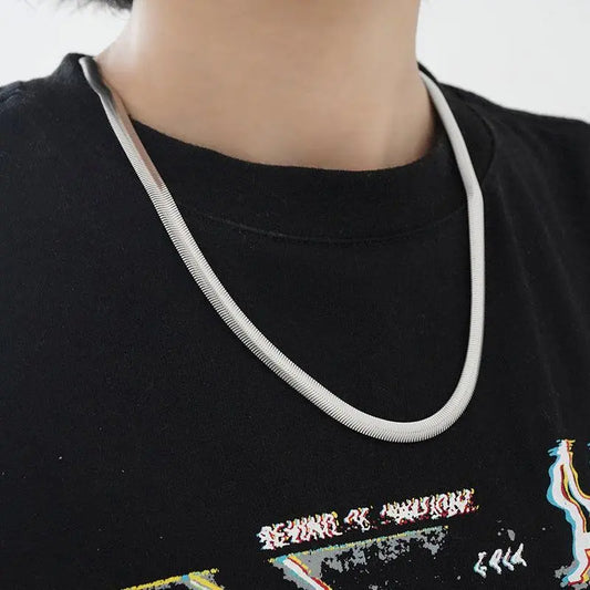Smooth Flat Chain Necklace ArtsKoreanMan