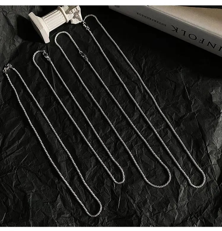 Sparkling Silver Chain Necklace ArtsKoreanMan