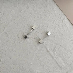 Spiral Square Ear Studs ArtsKoreanMan