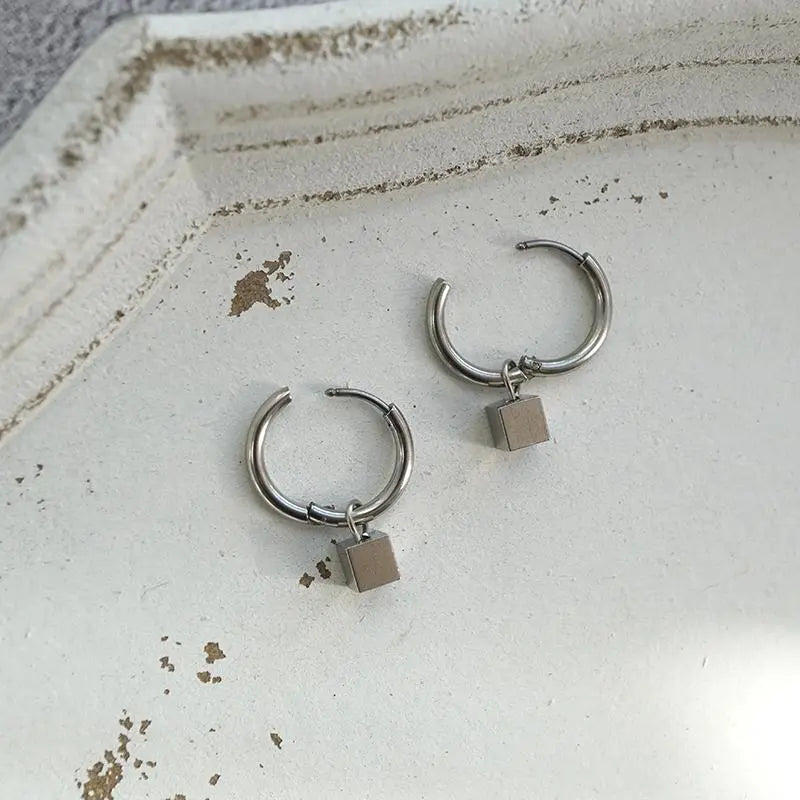 Square Cube Earrings ArtsKoreanMan