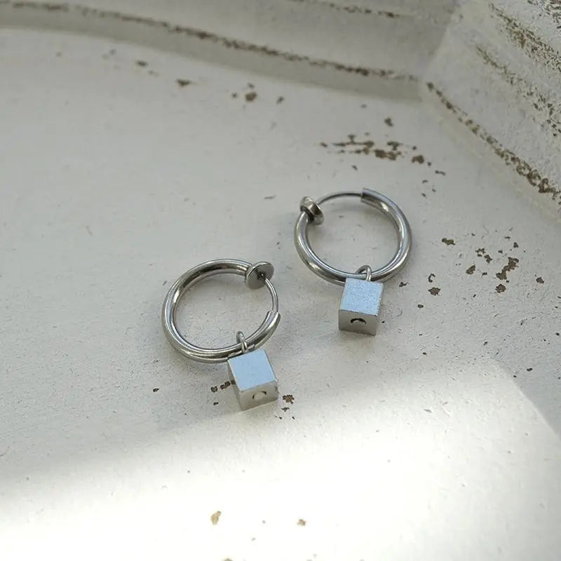 Square Cube Earrings ArtsKoreanMan